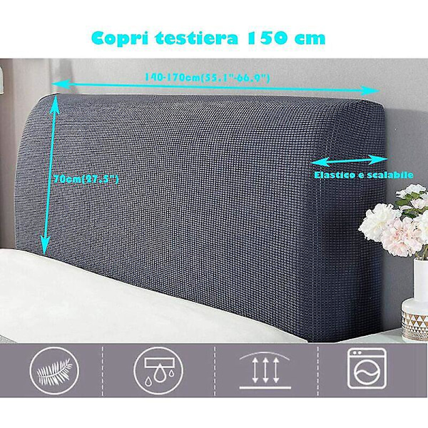 Sänggavelöverdrag, Sänggavel Skyddande Överdrag Dammtätt Tvättbart Sänggavelöverdrag Full Pack 360° Beige 150cm Lämplig för 140-170cm Sänggavel
