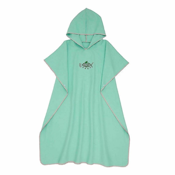 Grønn hette Unisex Beach Skifte Poncho Robe