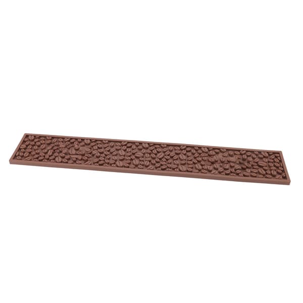 Kaffebarmatte PVC Silikon Sklisikker Rektangulær Varmebestandig Dreneringsmatte Kaffedisk Tilbehør Brun