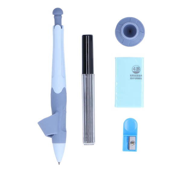 Mechanical Pencil Children's Correcting Holding Pen Posture Continuous Lead Automatic Writing Pencil SetBlue