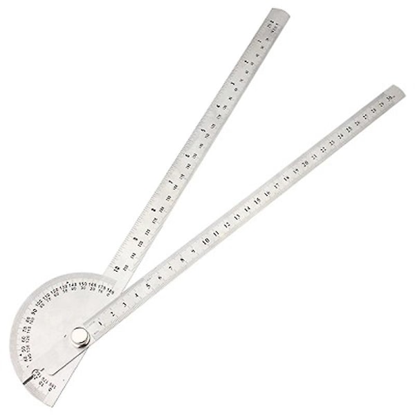 Vinkelmätare i rostfritt stål för träbearbetning - 0-180 grader (25 cm)