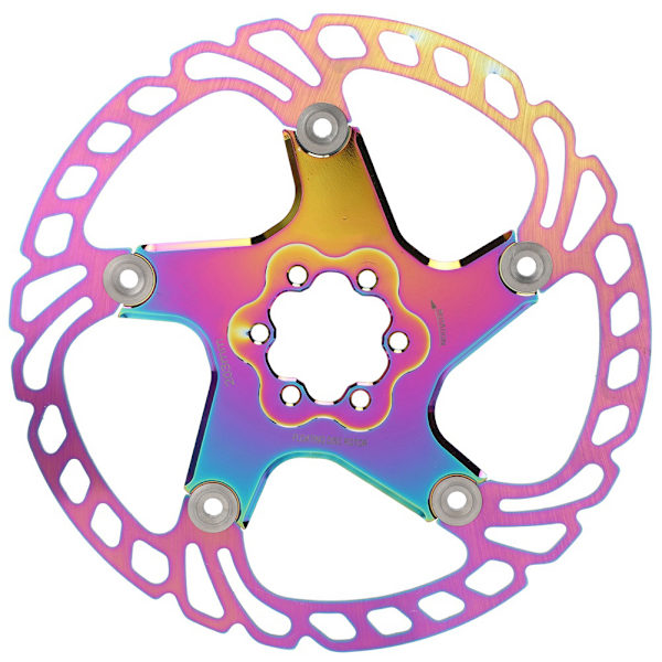 Cykelskivbromsrotorer 6 spikar Cykeltillbehör för Mountain Bicycle Plating Färg203MM