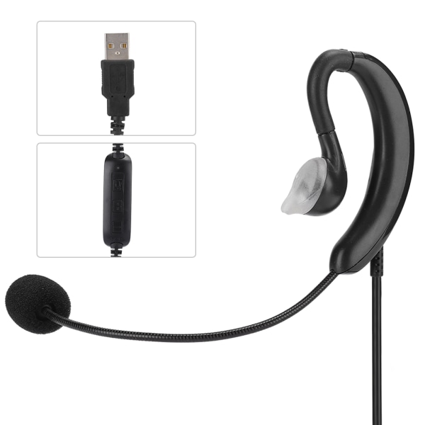 Öronkrok Headset USB -hörlurar Dator Notebook-tillbehör för Skype / QQ / MSN