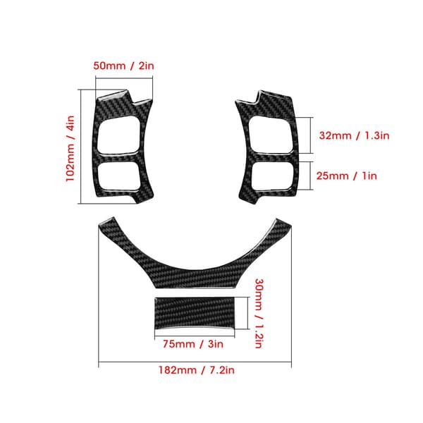 4 st/set kolfiber rattkåpa bilmontering passar för LEXUS IS250 IS300 IS350 2014-2018 Typ C