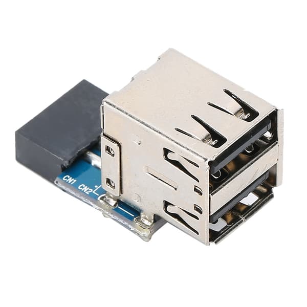 9PIN til 2 porter USB2.0 Utvidet Ekspansjonsport Adapter Datamaskinutstyr Tilbehør