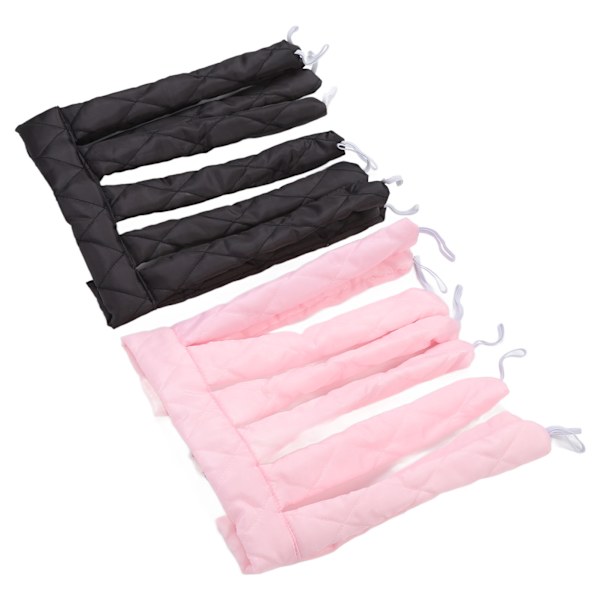 Varmeløs krøllebånd 2 stk. stort bølget fluffy krølle hår sove krølle hår pandebånd pink sort