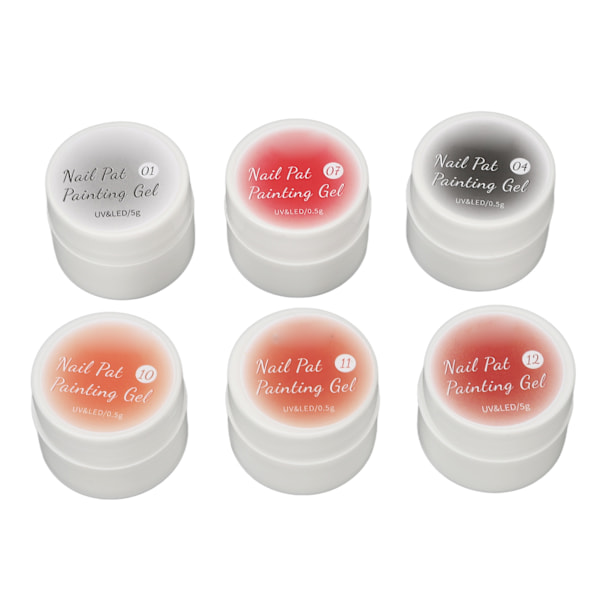 6 färger pärlemor nagelgel gnistrande glänsande högpigmenterad långvarig reflekterande glitter ritning gellack