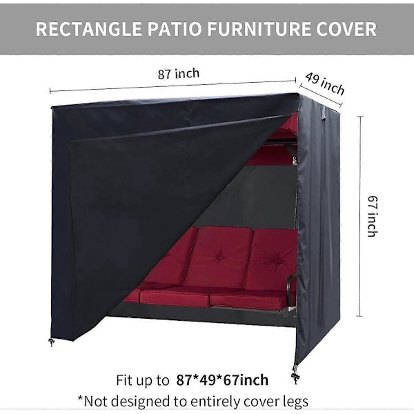 Utesvingöverdrag 3 Trippel Sittplats Hängmatta Överdrag Trädgårdssvingöverdrag Trädgårdshängmatta Glidarstol Överdrag Utemöbler Överdrag UV-beständig Sving Canopy