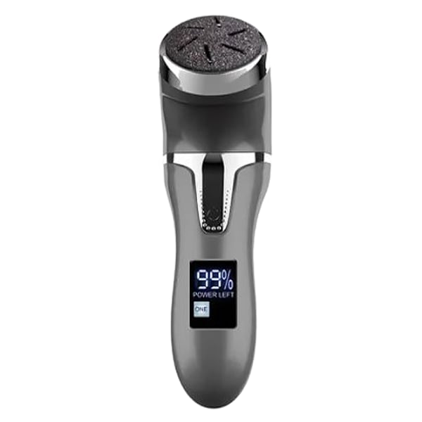 Elektrisk Foot Callus Remover LCD-skærm Død hudfjerner Fodfil Pedicureværktøj til hjemmebrug med 3 slibehoveder Sort