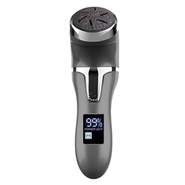 Elektrisk Foot Callus Remover LCD-skærm Død hudfjerner Fodfil Pedicureværktøj til hjemmebrug med 3 slibehoveder Sort