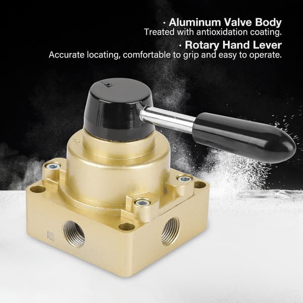 HV-03 G3/8 3 positioner 4-vägs pneumatisk luftflödeskontroll roterande handspaksventil
