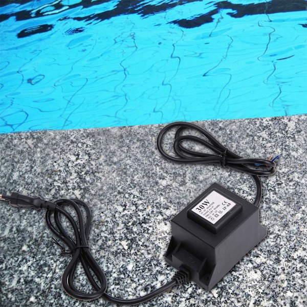 Vattentät transformator 12V-utgång för LED-undervattensljuspool (EU-kontakt 220V)