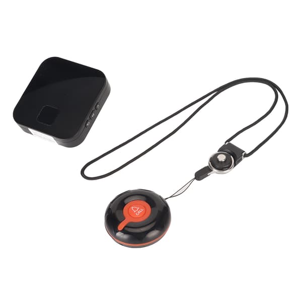 Smart Call System 1 Sender 1 Mottaker Trådløs Omsorgspersonpersonsøker SOS-anropsknapp med LED-lys Påminnelse 100‑240V EU-plugg