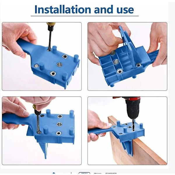 1 st Dowel borrningsjigg, Träplugg borrguide med parallellstopp,
