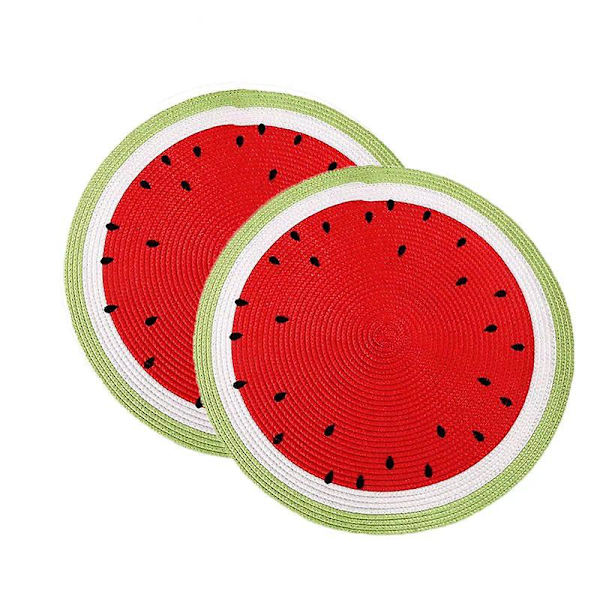 Ympäristöystävällinen vesimelonin muotoinen pyöreä kudottu lämmöneristysmatto
