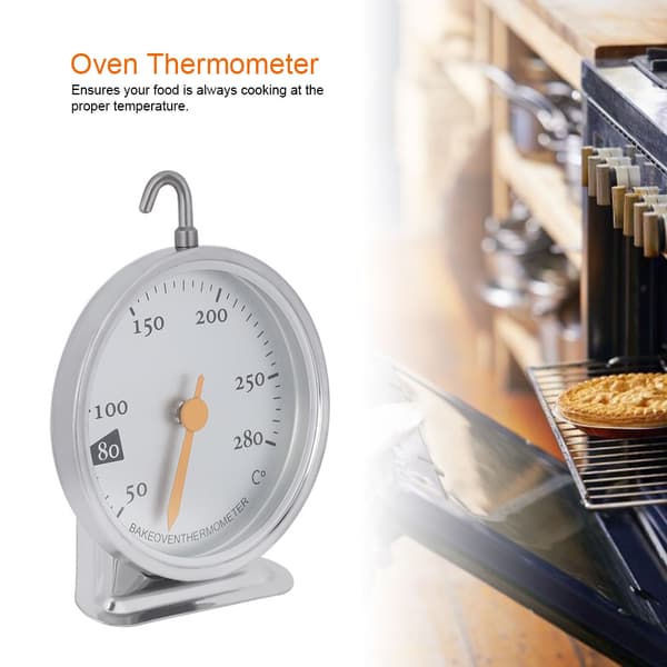 Ovntermometer i rustfrit stål med stor urskive, køkkenovntermometer 50℃ til 280℃