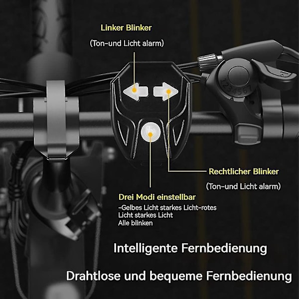 Trådløs Fjernbetjening Cykel Blinklys - Split Baglygte med Blinklys - USB Genopladelig
