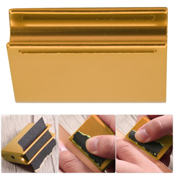 Aluminiumslegering Læder Kant Slicker Burnisher DIY Læder Craft Trim Poleringsværktøj (Guld)