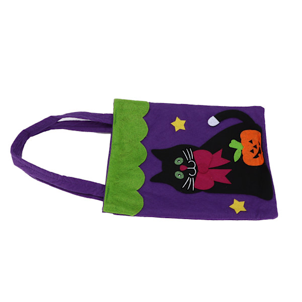 Halloween-kasseihin käytettävä kangaskassi, jossa on kahvat, sopii kiitospäivän juhliin ja päivittäisiin tarvikkeisiin, musta kissa