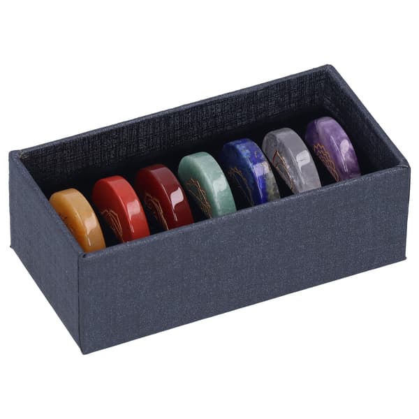 7 Chakra MultiStone Pyramide Fargerike Stein Naturlige Edelstener Dekorasjonspynt