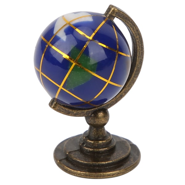 1:12 Miniatyrhus Globe Barn Simulering Mini Søt Dekorasjon Modell Leke Blå Ball Kobberbase