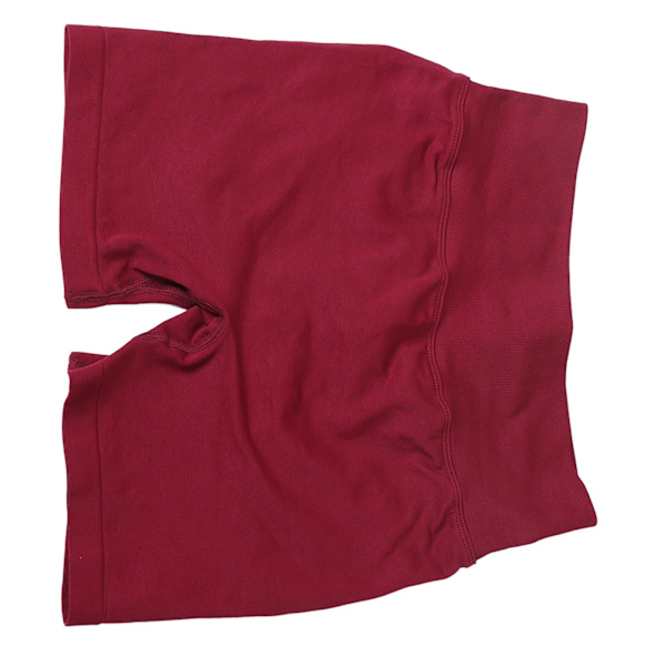 Kvinnor Yoga Shorts Vinröd Hög midja Elastisk Andas Snabbtork Rumplyft Träning Tighta shorts