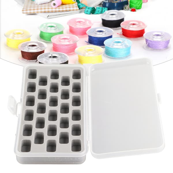 Sytrådplastboks Husholdningsplasserte spoler 28 tabletter Etui Syutstyr