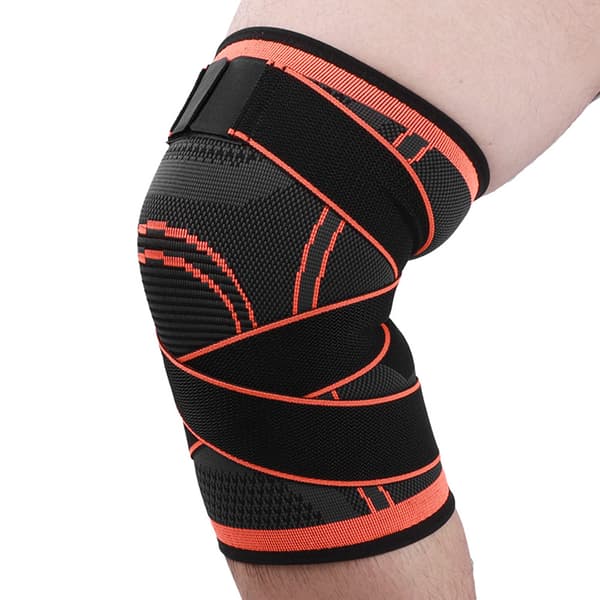 Sportkompressionsskydd för knäskålen, elastiskt stödbandage, halkfritt, skyddande utrustning, knäskydd, storlek M