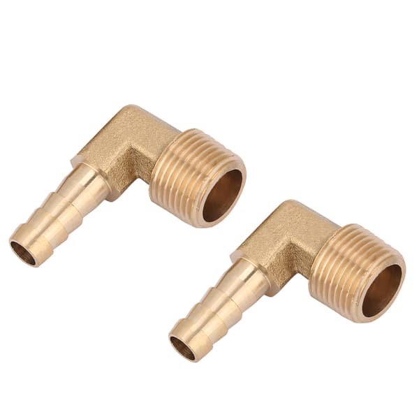 2 kpl/setti G3/8 urosäikeinen messinki kyynärpää letkun liitäntäliitin sovitin (8 mm)