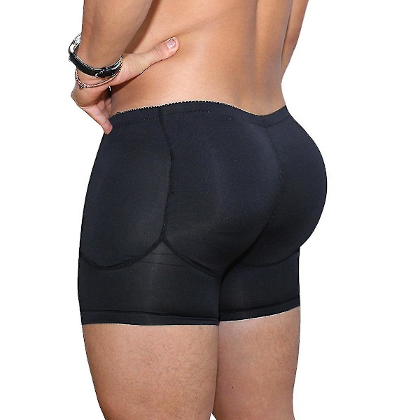 Förbättrade herrars booty vadderade underkläder för rumpa och höft XL svart