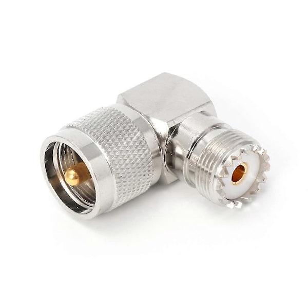 UHF PL259 Hann til SO239 Hunn Rettvinklet RF Adapter Kobling