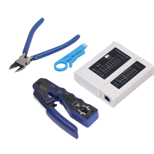 RJ45 Crimp Tool Kit Pass Through All in One Ethernet Crimper for Cat5e Cat6 Cat6a 8P8C Modular Connector Crimping