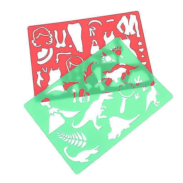 20 stk. Børn DIY Tegnestencils Hul Bræt Sæt Børn Plastik Malerskabelon
