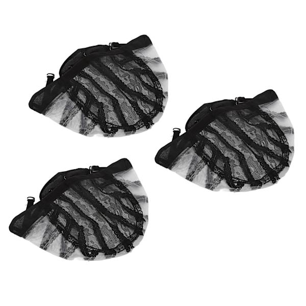 3 st Elastisk peruk Mesh cap Svart Nylon Andas Stretchable Fake Cover för Cosplay Makeup
