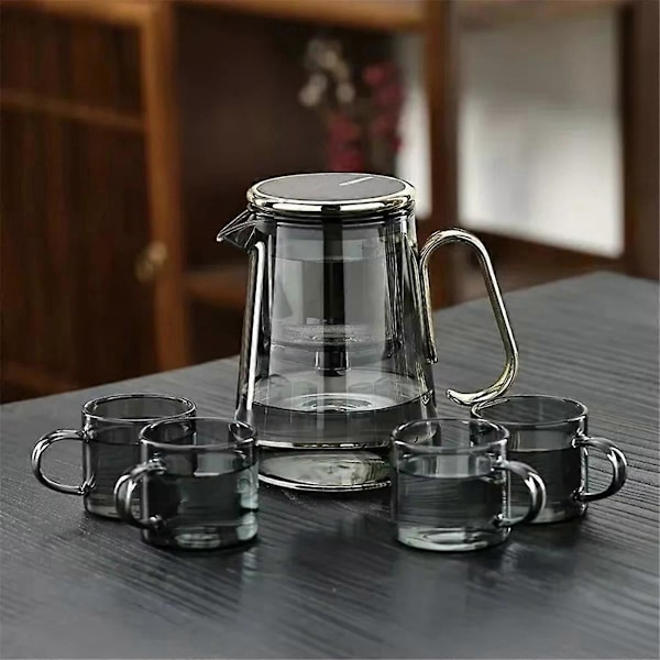 700ml Magnetisk Tekanna i Glas med Filter - Vattenkokare Tekanna A
