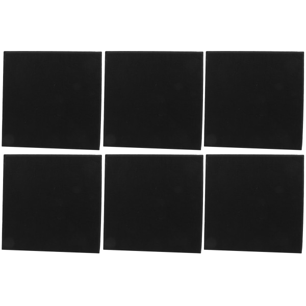 Akustiske polyesterfiber lydtætte paneler (sort, 6 stk) Black