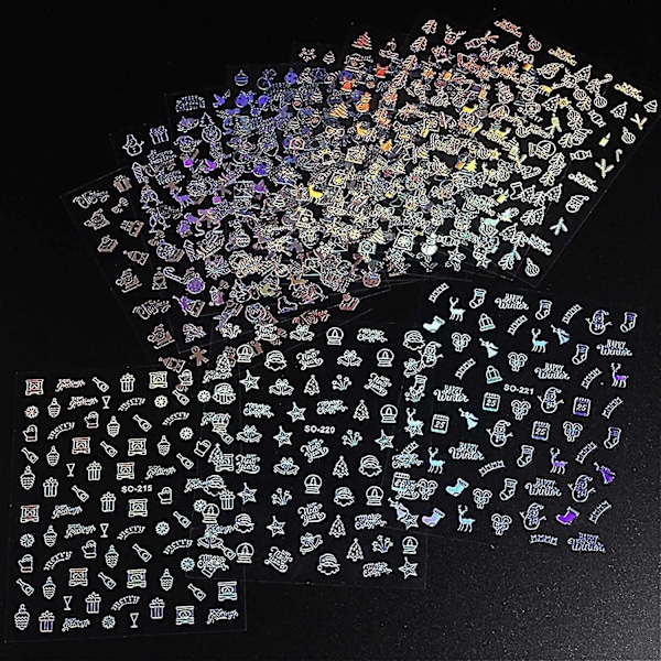 2 st Nagelstickers Utsökt Mönster Självhäftande Ultratunna Avtagbara Icke-blekande Dekorativa Glänsande Vita I