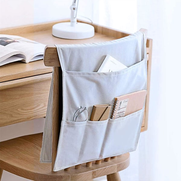 Fåtöljarrangör med 5 fickor - Grå soffa armstöd caddy