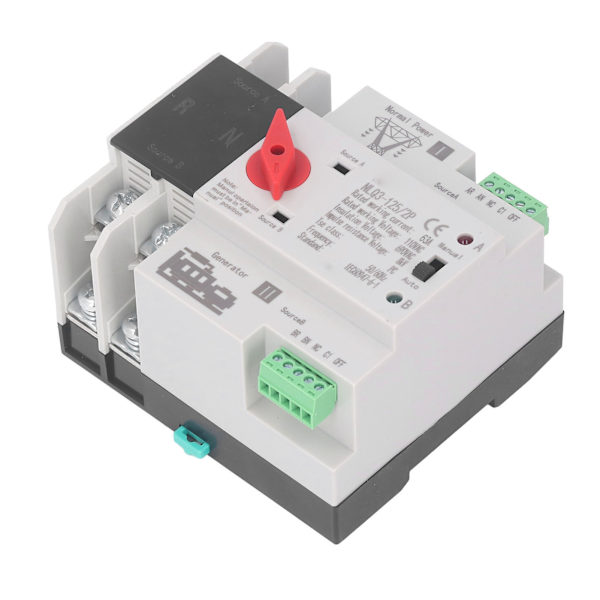 2P Dubbel Automatisk Transfer Switch Generator Transfer Omkopplingsbrytare AC110V 50Hz 60Hz 63A