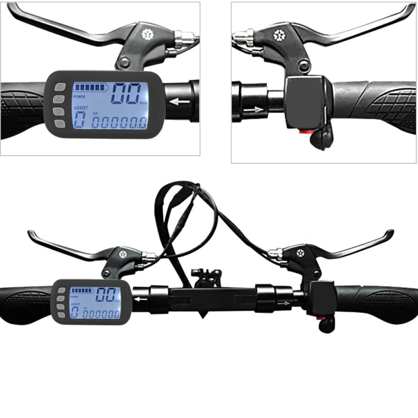36V/48V 250W 350W børsteløs motorcontroller LCD-panelsæt til E-cykel Elcykelscooter