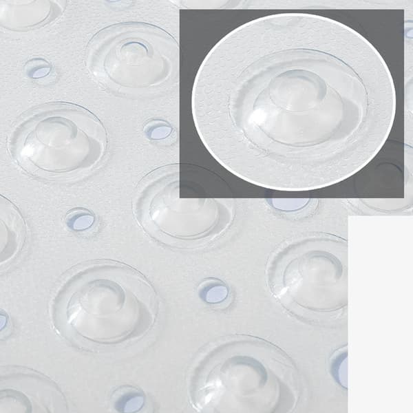 Badrumsduschmatta 40x100cm PVC Halkfri Lång Rem Duschmattor med Sugkoppar för Hem Vit