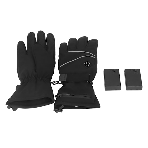 Oppvarmede hansker for ski, snowboard, elektriske oppvarmede hansker med batteri med 3 varmenivåer for ski for menn og kvinner XL