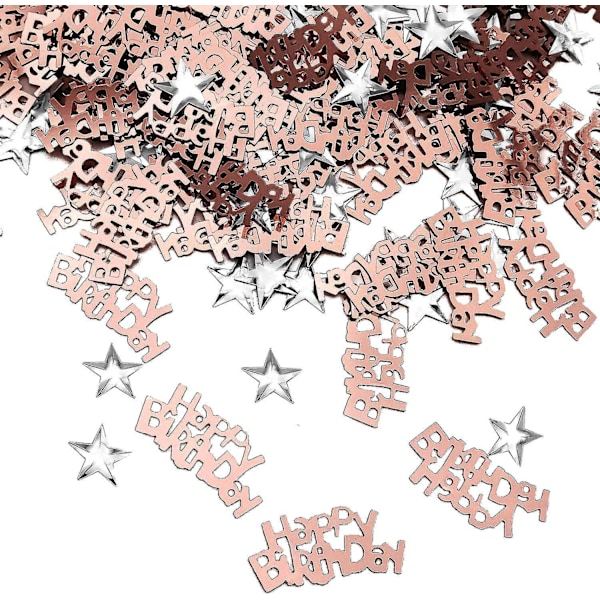 Roseguld Fødselsdagskonfetti Borddekoration