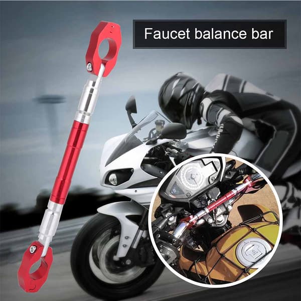 Universell Justerbar Motorcykel Balans Kryss Styret Röd i Aluminiumlegering