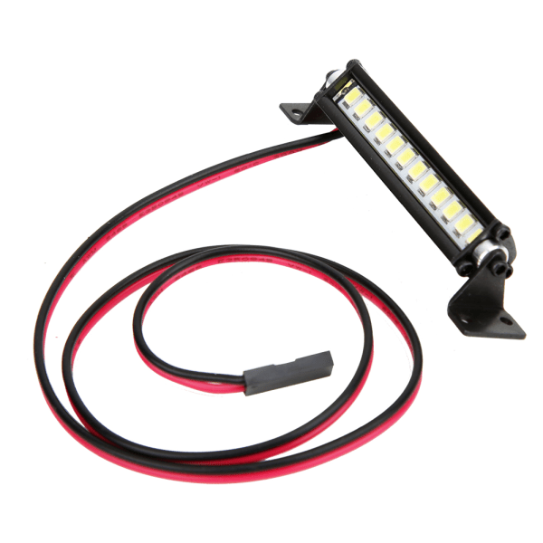 RC biltilbehør Mini 12 LED Light Bar Taklampe Passer for TRX-4 Scx10 1/10 4WD Crawler Black
