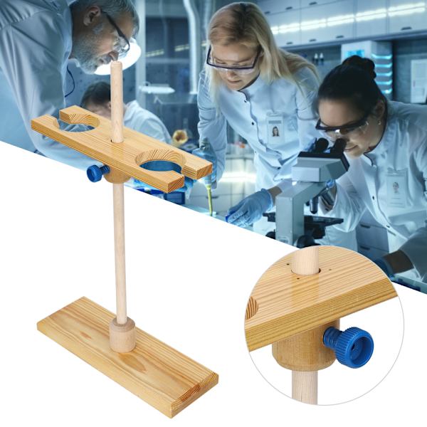 2-håls trattstativ Laboratorietillbehör Justerbar höjd Trattställ i trä