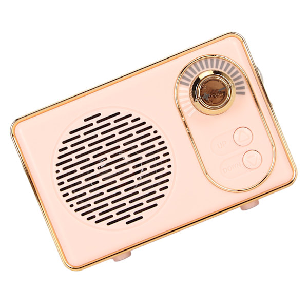 Retro Bluetooth 5.0 -kaiutin Vintage Mini Bluetooth -kaiutin Muistikortti AUX USB Ladattava MP3-soitin Retkeilyjuhliin Lahja Pinkki