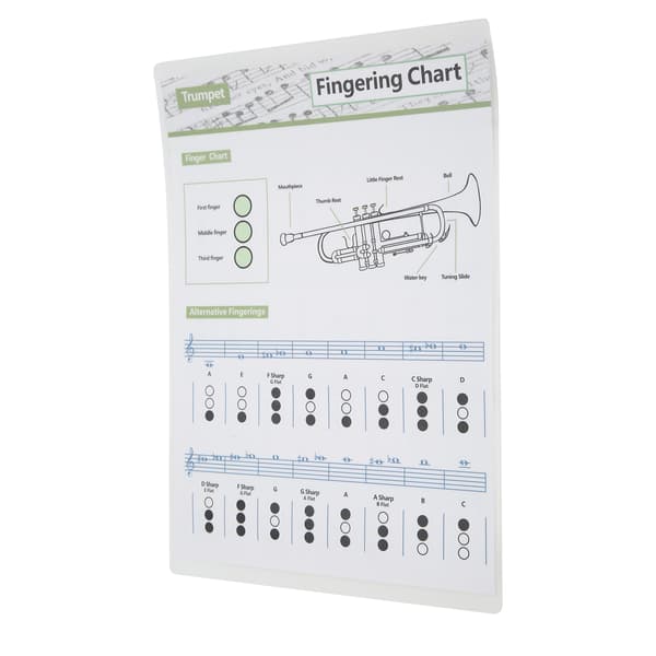 Trompet Akkorddiagram Fingersætning Note Musikinstrument Reference Guide til Hjemmeundervisning Lille