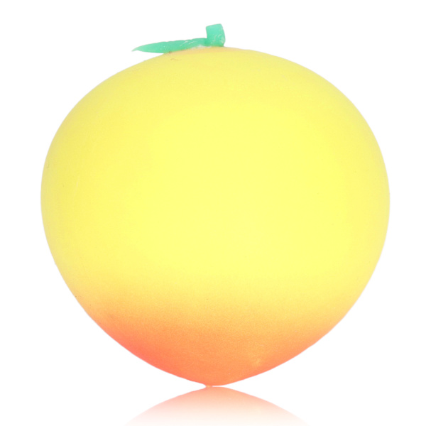 Fersken Squeeze Ball Elastisk Lindre Angst Frugt Stressbold Legetøj til Kvinder Mænd Børn Gul
