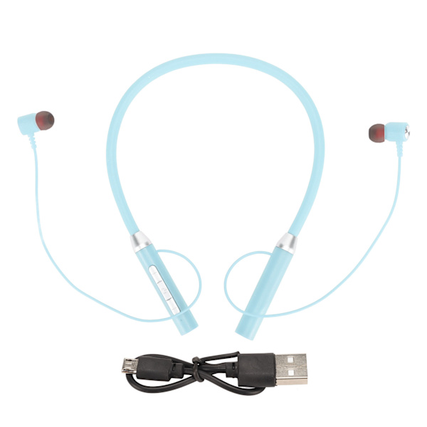 Niskanauha nappikuulokkeet Langattomat Bluetooth 5.2 IPX5 Vedenpitävä stereo Ergonominen Parannettu Basso Kaulanauha Magneettiset kuulokkeet Siniset